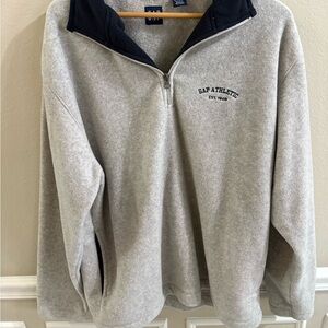 GAP Athletic Gray and Navy Men's Zip-Up Sweater
